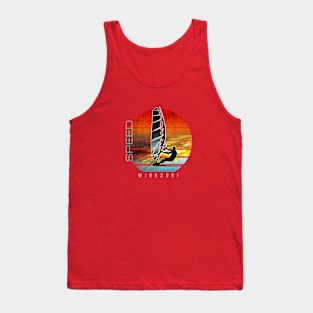 windsurfer planing at sunset over ocean waves Tank Top